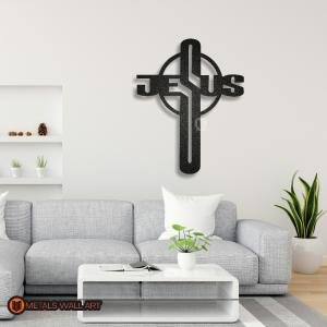 Metal Cross Jesus Wall Art | Decoration Gift for Christian, Church, Catholic, Orthodox, Protestant