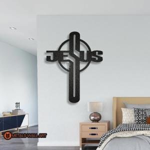 Metal Cross Jesus Wall Art | Decoration Gift for Christian, Church, Catholic, Orthodox, Protestant