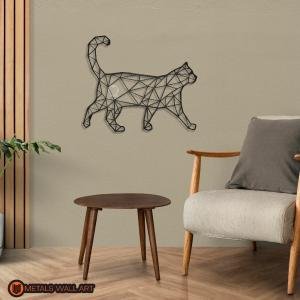 Geometric Cat Metal Wall Art | Home and office Decoration Gift
