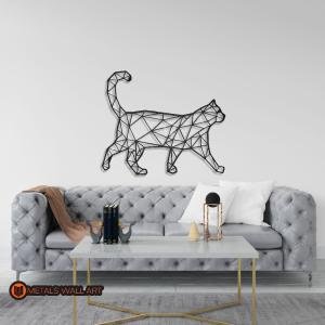 Geometric Cat Metal Wall Art | Home and office Decoration Gift