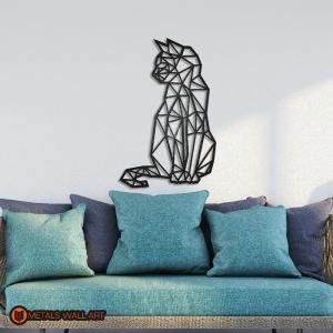 Geometric Cat Metal Wall Art | Home and office Decoration Gift