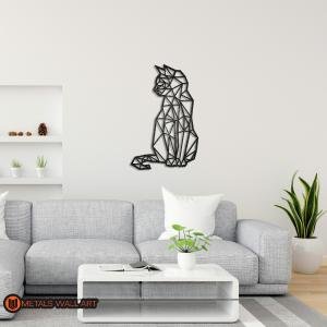 Geometric Cat Metal Wall Art | Home and office Decoration Gift
