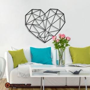 Geometric Heart Metal Wall Art | Home and office Decoration Gift